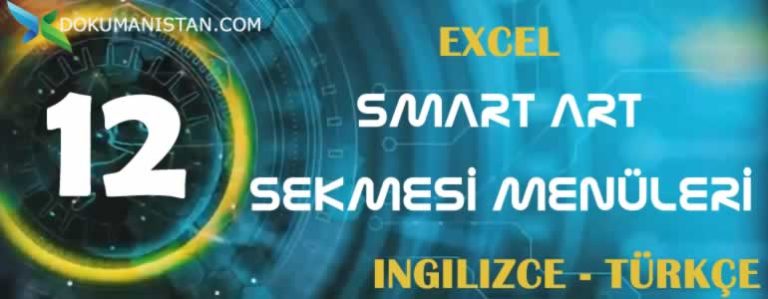 Excel Smartart Sekmesi Menüleri İngilizce Türkçe