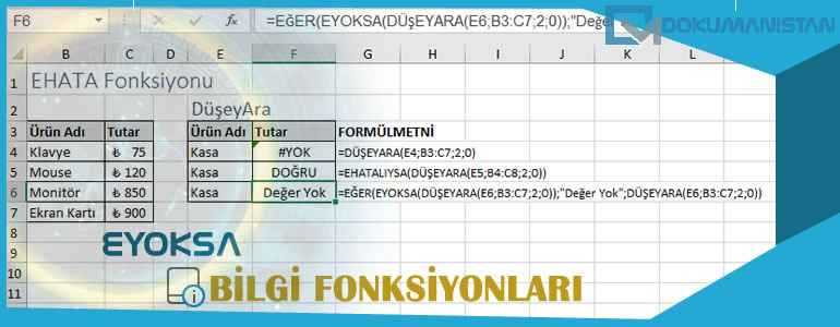 Excel EYOKSA Fonksiyonu