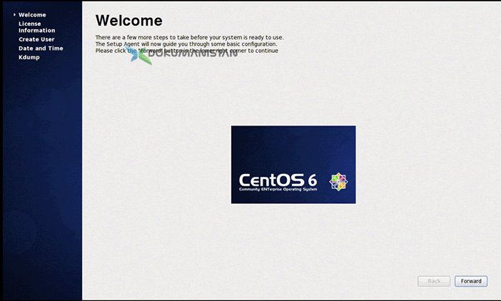 CentOS 6 Welcome 