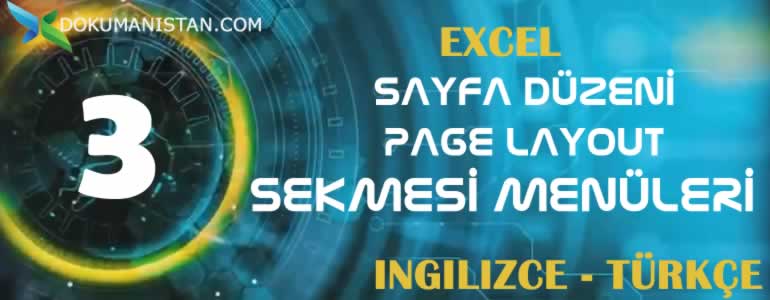 Excel Sayfa Düzeni - Page Layout Sekmesi İngilizce Türkçe Karşılıkları