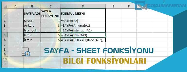 Excel SAYFA Fonksiyonu